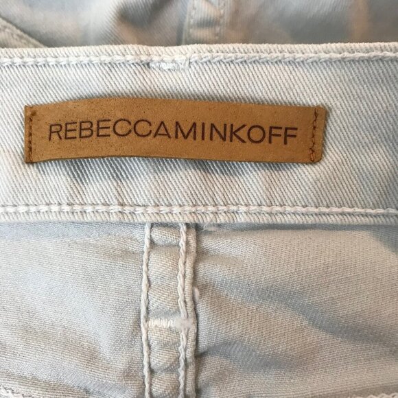Rebecca Minkoff Sunset Flare High Rise Light Wash Slightly Distressed Size 27 - Picture 7 of 8